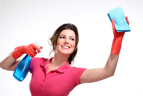 Close-up of fabric and carpet cleaning process during a service visit